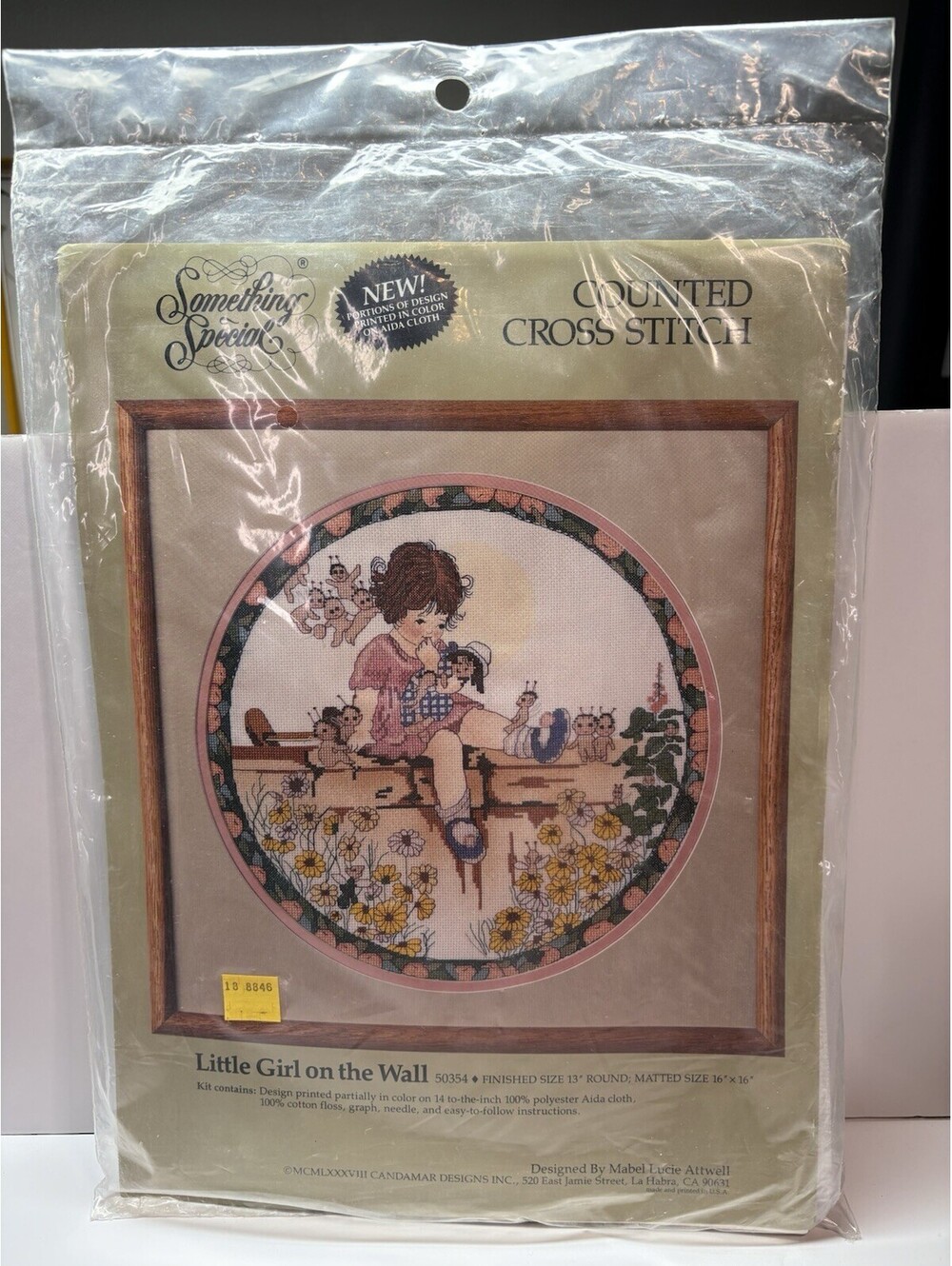 Vintage Candamar Little Girl on the Wall Counted Cross Stitch Kit 50354